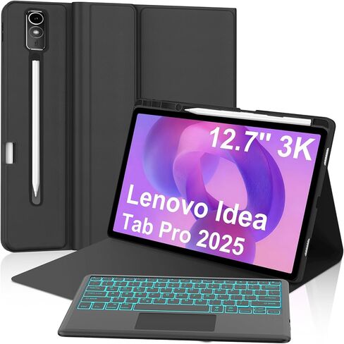 BORIYUAN Keyboard Case for Lenovo Tab M11 11 Inch 2024, Detachable Wireless Bluetooth Keyboard Folio Smart Cover with Pencil Holder for Lenovo Tab M11 Tablet (TB330FU / TB330XU) – Black in Kuwait