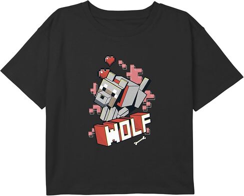 Fifth Sun Minecraft Girls' Wolf Hero Boxy Crop Tee in Saudi Arabia