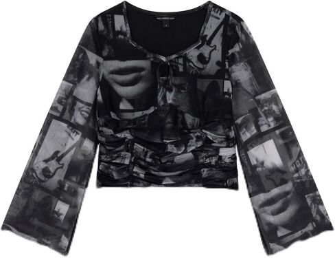 GUESS Girls' Long Sleeve Mesh Top in Saudi Arabia