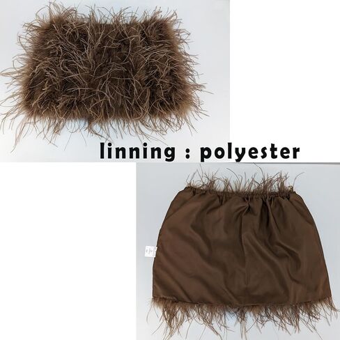 LVCOMEFF Women Ostrich Feather Mini Skirt Hot Elastic Waist Furry Booty Party Club Luxury in Saudi Arabia
