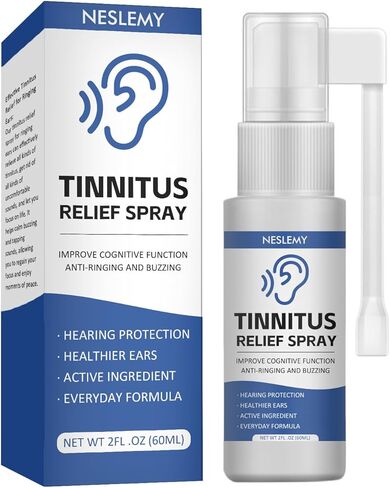 NESLEMY Tinnitus Relief Spray - 60ml, Natural Herbal Relief for Ringing Ears, Effective Treatment for Tinnitus to Reduce Ear Noise & Improve Hearing in Saudi Arabia
