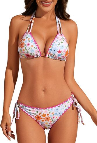 American Trends Women's String Triangle Bikini Two Piece Bikini Sets for Women Sexy Swimsuit Halter Top Bathing Suit in Saudi Arabia