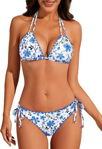 American Trends Women's String Triangle Bikini Two Piece Bikini Sets for Women Sexy Swimsuit Halter Top Bathing Suit in Saudi Arabia
