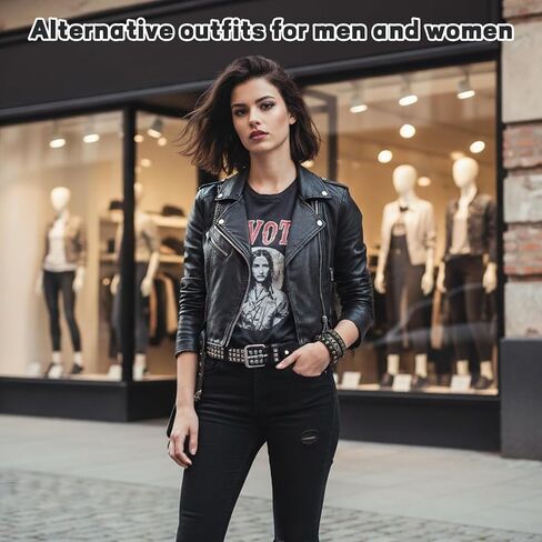 1 حزام مرصع مع 4 أساور متطابقة، مجموعة أحزمة وأساور مرصعة، إكسسوارات موسيقى الروك البانك، أحزمة جلدية بديلة للنساء والرجال in Kuwait