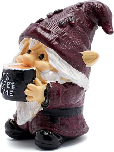 Cute Coffee Time Themed Gnome Figurine Decoration – for Kitchen, Coffees Bar, or Tiered Tray, Small Coffee Lover Gift for Women and Friends, 4" Tall in Saudi Arabia