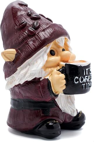 Cute Coffee Time Themed Gnome Figurine Decoration – for Kitchen, Coffees Bar, or Tiered Tray, Small Coffee Lover Gift for Women and Friends, 4" Tall in Saudi Arabia