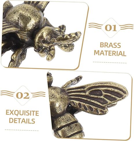 3Pcs Retro Brass Bee Statues Decorative Brass Bee Figurines for Home and Desk Decor Unique Decor for Living Room Accessories Bee-Shaped Statues in Saudi Arabia