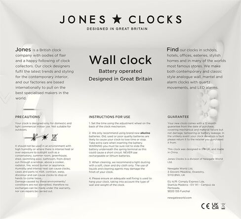 ساعة حائط JONES CLOCKS® Box Railway | ساعة المحطة المربعة | 10 بوصة | برتقالي | مظهر مصمم رائع للمطبخ أو غرفة المعيشة أو المكتب in Saudi Arabia
