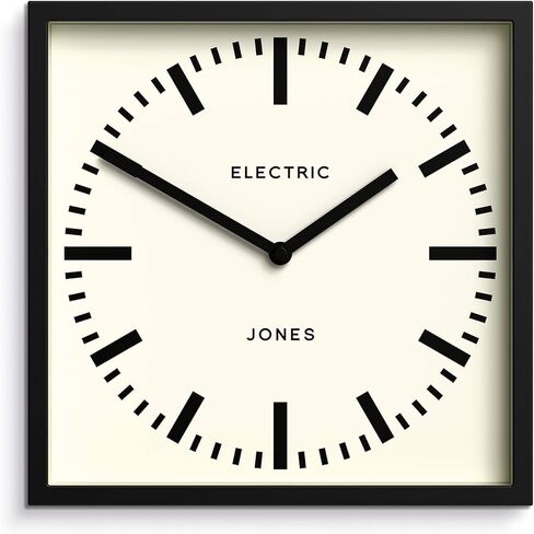 ساعة حائط JONES CLOCKS® Box Railway | ساعة المحطة المربعة | 10 بوصة | برتقالي | مظهر مصمم رائع للمطبخ أو غرفة المعيشة أو المكتب in Saudi Arabia