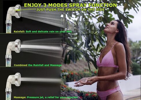 Chakra Crystal Shower Head. Natural Gemstones. Healing Crystals. Water Purification. Mineral. Ph Balance. Healing Energy. 7 Stones. Water Filtering. Bathroom (Shower Head+Hose+Bracket) in Saudi Arabia