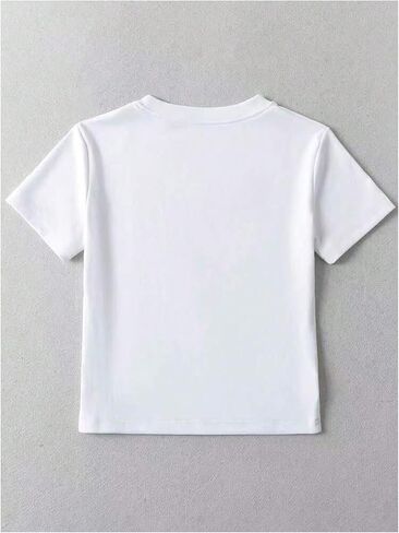 Floerns Girl's Floral Short Sleeve T Shirts Crew Neck Summer Cropped Tee Tops in Saudi Arabia