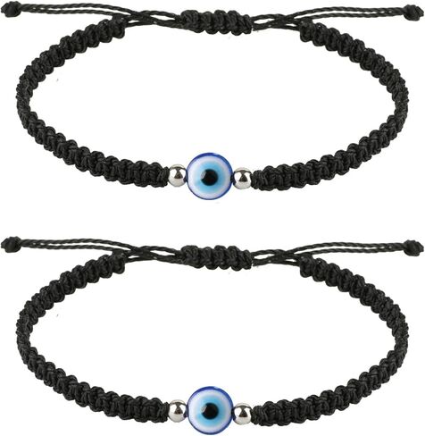 Handmade Evil Eye Bracelets for Men,Black braided String Alumet Protection Lucky Men Bracelet Evil Eye Jewelry in Saudi Arabia