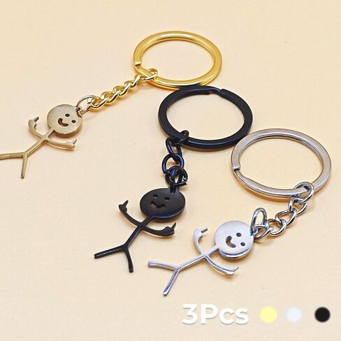 Stainless Steel Funny Doodle Keychain Middle Finger Pendant Keyring Friendship Jewelry Gift for Men Women in Saudi Arabia