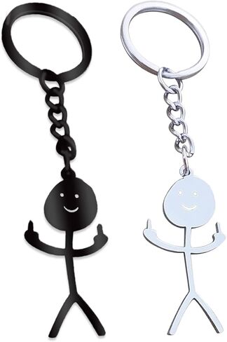 الفولاذ المقاوم للصدأ مضحك خربش المفاتيح الأوسط الاصبع قلادة كيرينغ الصداقة مجوهرات هدية للرجال النساء in Kuwait