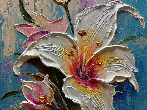 moshinart 24 × 36 بوصة لوحة زيتية مرسومة يدويًا نسيج ثلاثي الأبعاد أسود أبيض رمادي حديث الحد الأدنى أسود تجريدي جدار الفن، ديكور جدار المكتب المنزلي زنبق in Saudi Arabia