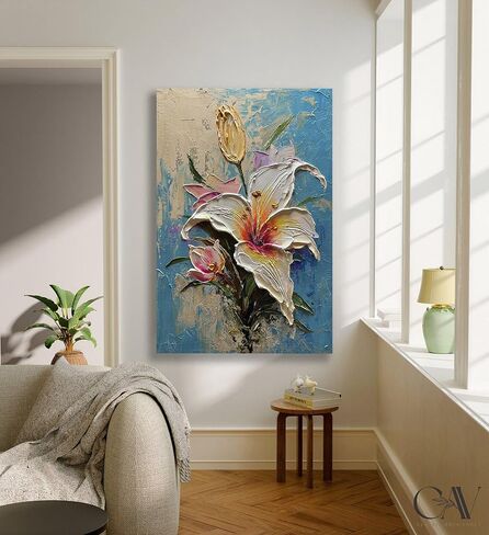 moshinart 24 × 36 بوصة لوحة زيتية مرسومة يدويًا نسيج ثلاثي الأبعاد أسود أبيض رمادي حديث الحد الأدنى أسود تجريدي جدار الفن، ديكور جدار المكتب المنزلي زنبق in Saudi Arabia