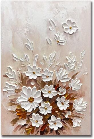 moshinart 24 × 36 بوصة لوحة زيتية مرسومة يدويًا نسيج ثلاثي الأبعاد أسود أبيض رمادي حديث الحد الأدنى أسود تجريدي جدار الفن، ديكور جدار المكتب المنزلي زنبق in Saudi Arabia