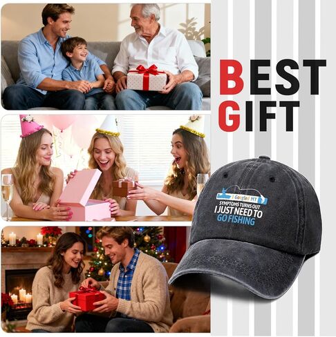I Googled My Symptoms Funny Printed Cotton Baseball Cap Adjustable Retro Washed Lightweight and Breathable Sun Hat, Retirement Birthday Gifts for Fishing Lover Grandpa Dad Husband Fisherman Brother in Saudi Arabia