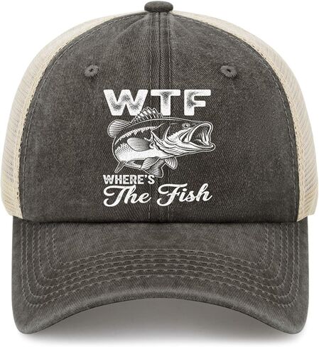 W.T.F. Where's The Fish, Who Like Fishing for Men Women Baseball Hats Garde Cap in Saudi Arabia
