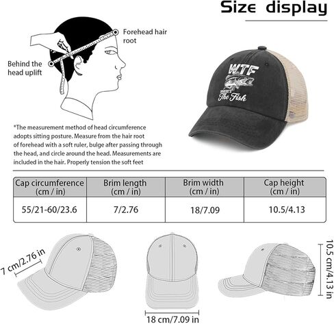 W.T.F. Where's The Fish, Who Like Fishing for Men Women Baseball Hats Garde Cap in Saudi Arabia