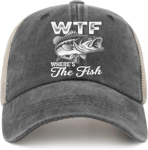 W.T.F. Where's The Fish, Who Like Fishing for Men Women Baseball Hats Garde Cap in Saudi Arabia