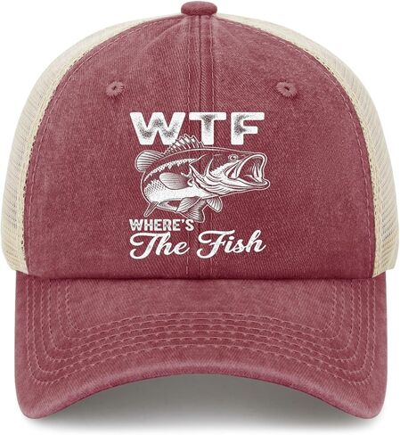 W.T.F. Where's The Fish, Who Like Fishing for Men Women Baseball Hats Garde Cap in Saudi Arabia