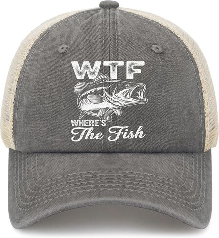 W.T.F. Where's The Fish, Who Like Fishing for Men Women Baseball Hats Garde Cap in Saudi Arabia