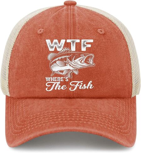 W.T.F. Where's The Fish, Who Like Fishing for Men Women Baseball Hats Garde Cap in Saudi Arabia