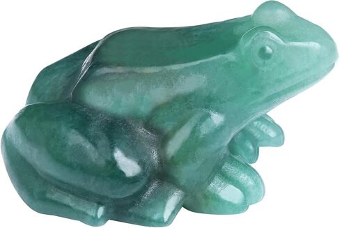 تماثيل الضفدع الكريستال، تمثال الضفدع المال الفلوريت ديكور مكتب المنزل، فنغ شوي هدايا الحظ الثروة للنساء الرجال، اليد الطبيعية منحوتة الريكي شفاء الكريستال الحيوان النحت 2 " in Kuwait