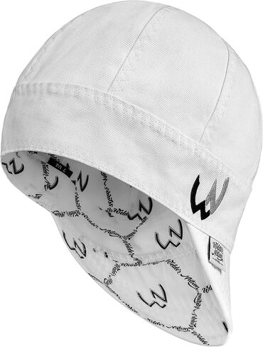 Welder Nation 8 Panel Soft, 8 oz Light Weight Cotton Welding Cap, Durable for Safety and Protection While Welding. Stick ARC. The Hostile Black Red, 7 1/4 in Kuwait