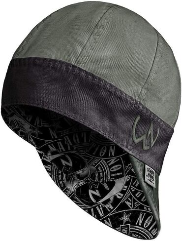 Welder Nation 8 Panel Soft, 8 oz Light Weight Cotton Welding Cap, Durable for Safety and Protection While Welding. Stick ARC. The Hostile Black Red, 7 1/4 in Kuwait