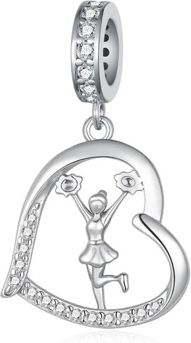 Cheerleading Gifts 925 Sterling Silver Cheer Jewelry Sport Accessories Cheerleading Stuff Charms for Women in Saudi Arabia