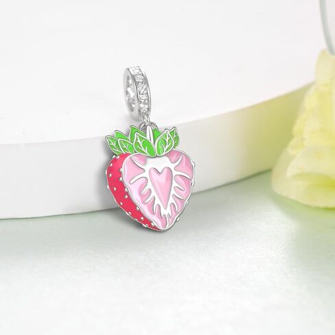 Strawberry Charms 925 Sterling Silver Strawberry Charms for Bracelets Strawberry Jewelry Gifts for Women in Saudi Arabia