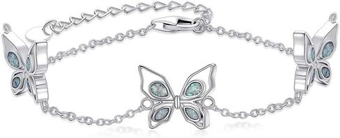 925 Sterling Silver Irregular Opal Bracelet/Anklet Collection for Women 7+2 inch length(Adjustable 7" to 9") in Kuwait