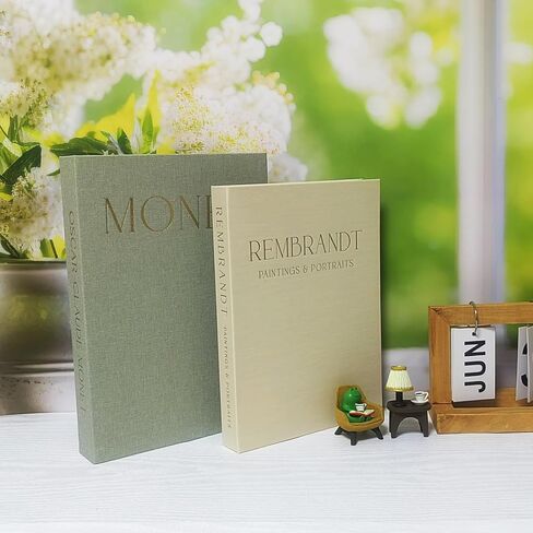 Decorative Books Set of 2 - Stylish Faux Books for Coffee Table w/Metal Tassel Bookmark, Bookshelf Accents & Photo Storage Keepsake Box in Saudi Arabia