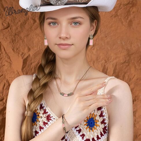 Montana West Wrangler Western Jewelry Set for Women Antique Gold Necklace and Earrings in Saudi Arabia