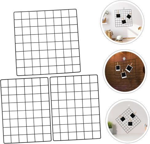 3 قطع من لوحة شبكة الحائط السلكية من Cabilock لعرض الصور DIY تصميم إطار حديد للمنزل والنوم المنزلي وديكور المكتب يتضمن لوحات in Kuwait