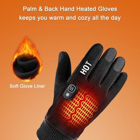 Rechargeable Heated Gloves for Women Men Electric Winter Work Touchscreen Thin Cold Weather Fleece Built in Display Outdoor Ski Cycling Hunting in Saudi Arabia