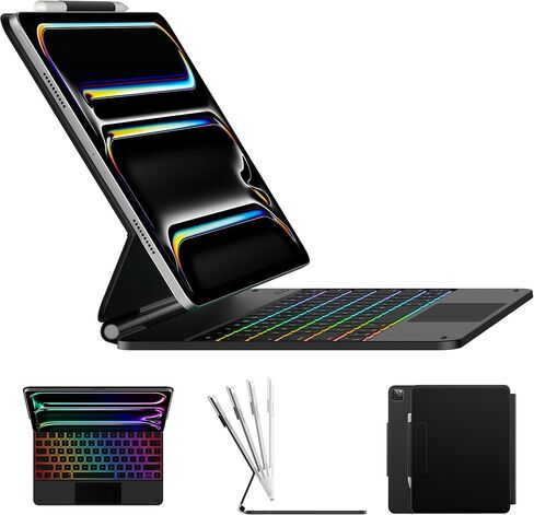 typecase Edge Keyboard Case for 2024 iPad Pro 13-inch (M4),Ultra-Slim Detachable Protective Case,Portrait/Landscape Modes,Built-in Trackpad,11-Color Backlight,Magnetic Stand,Pencil Holder,LCH in Saudi Arabia
