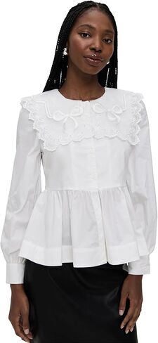English Factory Women's Big Collar Poplin Shirt Blouse in Saudi Arabia