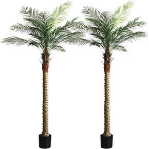 32-inch Artificial Palm Tree, Faux Little Tree with 11 Trunks and Pot for Indoor and Outdoor Modern Decor - Perfect for Home, Office, or Table (1 Pack) in Saudi Arabia