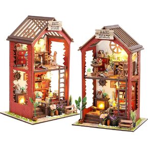 فليفر دمية DIY Book Nook Miniature Kit ، DIY Booknook Bookshelf Insert Decor ، 3D Wooden Puzzle BookNook Miniature Kit for Creative Associed Bookends (Soul Bookstore) in Kuwait