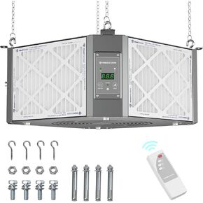 Abestorm 360 Degree Intake Air Filtration System Woodworking, 1350CFM Hanging Air Filter, Shop Dust Collector for Woodworking, Garage WorkShop, Built-in Ionizer, MERV-11 filter, DecDust 1350IG in Kuwait