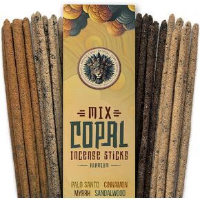 Mix Copal Aztec Incense 40 Sticks Mexico, Palo Santo, Myrrh, Cinnamon, Sandalwood for Yoga & Spiritual Cleansing - Pure Copal Resin Incense for Purifying Energy & Relaxation, JAGUARBIRD in Saudi Arabia