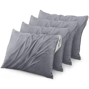 Utopia Bedding Waterproof Pillow Protectors Zippered Queen Size (2 Pack, White), Zippered Pillowcases, Bed Bug Proof Pillow Encasement Covers 20 x 28 Inches in Saudi Arabia