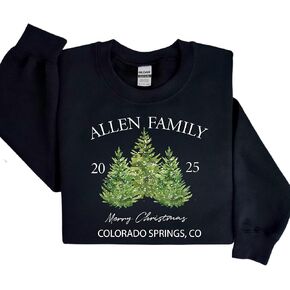 Personalized Family Christmas Sweatshirt 2025, Custom Name Matching Family Christmas Sweaters, Vintage Xmas Tree Hoodie, Merry Christmas, Family Name Christmas Crewneck in Saudi Arabia