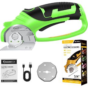 Cordless Electric Scissors,4V Rechargeable Cardboard Box Cutter Heavy Duty Fabric Scissor with Safety Lock & LED Light,Power Rotary Cutter for Leather Carpet Plastic Cutting,Sewing,Crafting in Kuwait