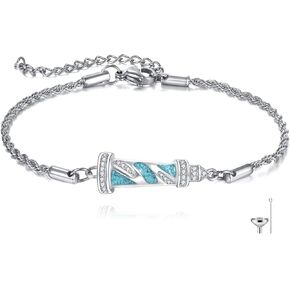 ONEFINITY Lighthouse Urn Bracelet For Human Ashes 925 Sterling Silver Lighthouse Cremation Bracelet Memorial Jewelry Gift for Women Men in Saudi Arabia