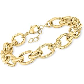 Ross-Simons 14kt Yellow Gold-Plated Oval-Link Bracelet. 7 inches in Saudi Arabia