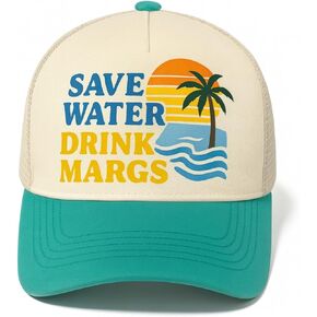 قبعة Save Water Drink Margs Trucker - قبعة نكتة مضحكة - قبعة شبكية كلاسيكية مع روح الدعابة الخفيفة in Kuwait